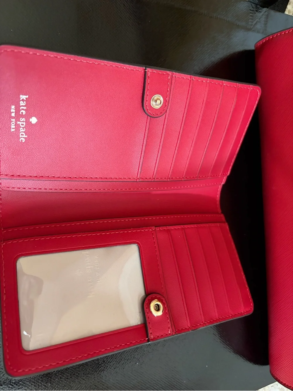 kate spade Red Saffiano Leather Satchel with Matching Wallet